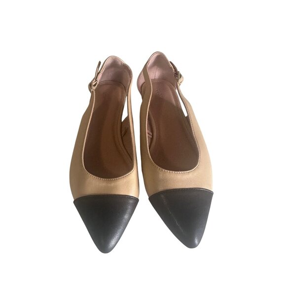 Old Navy tan and black point toe flats size 8 - Picture 2 of 5